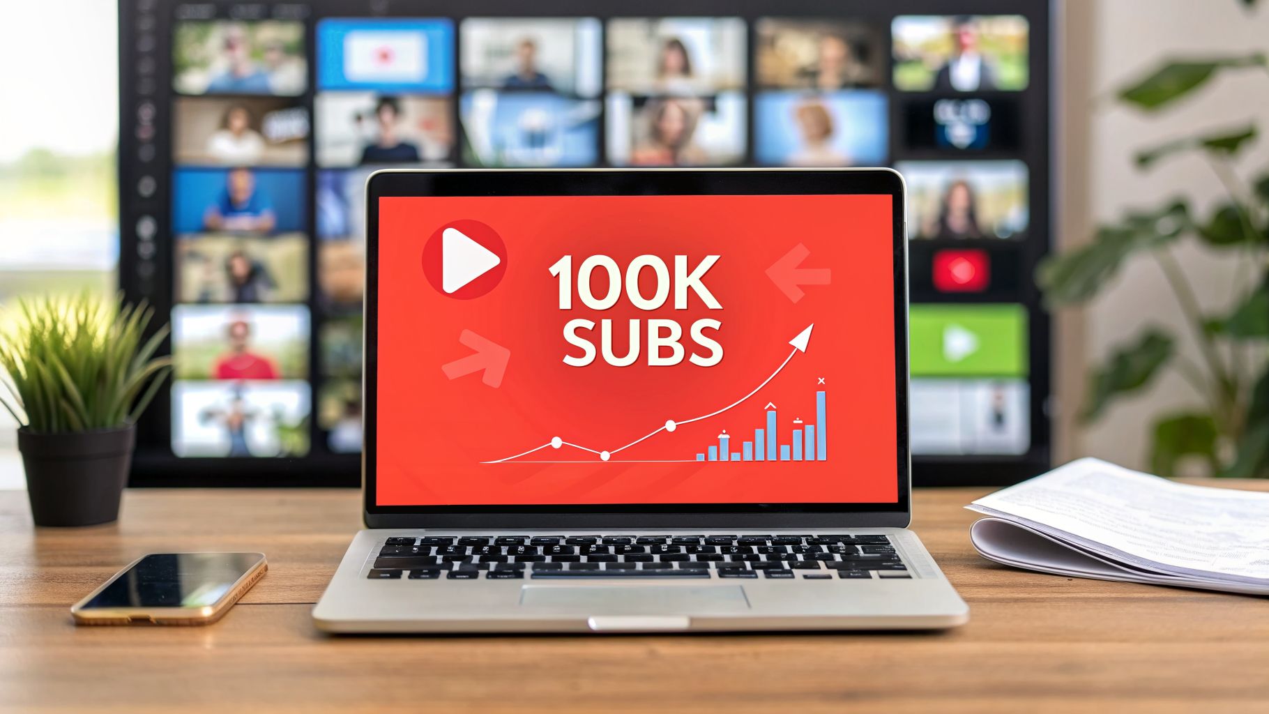 Illustration for Unlock 100k subs on youtube: Proven growth for faceless channels