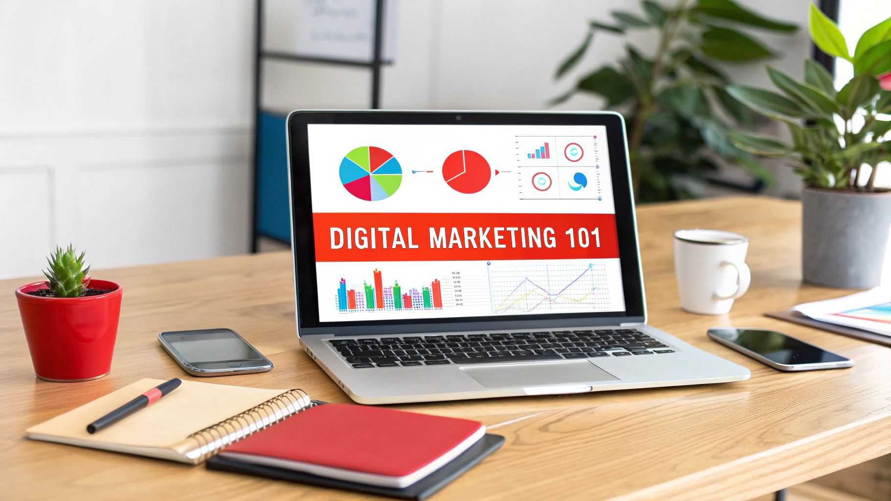 Illustration for Digital Marketing for Beginners A Simple Guide
