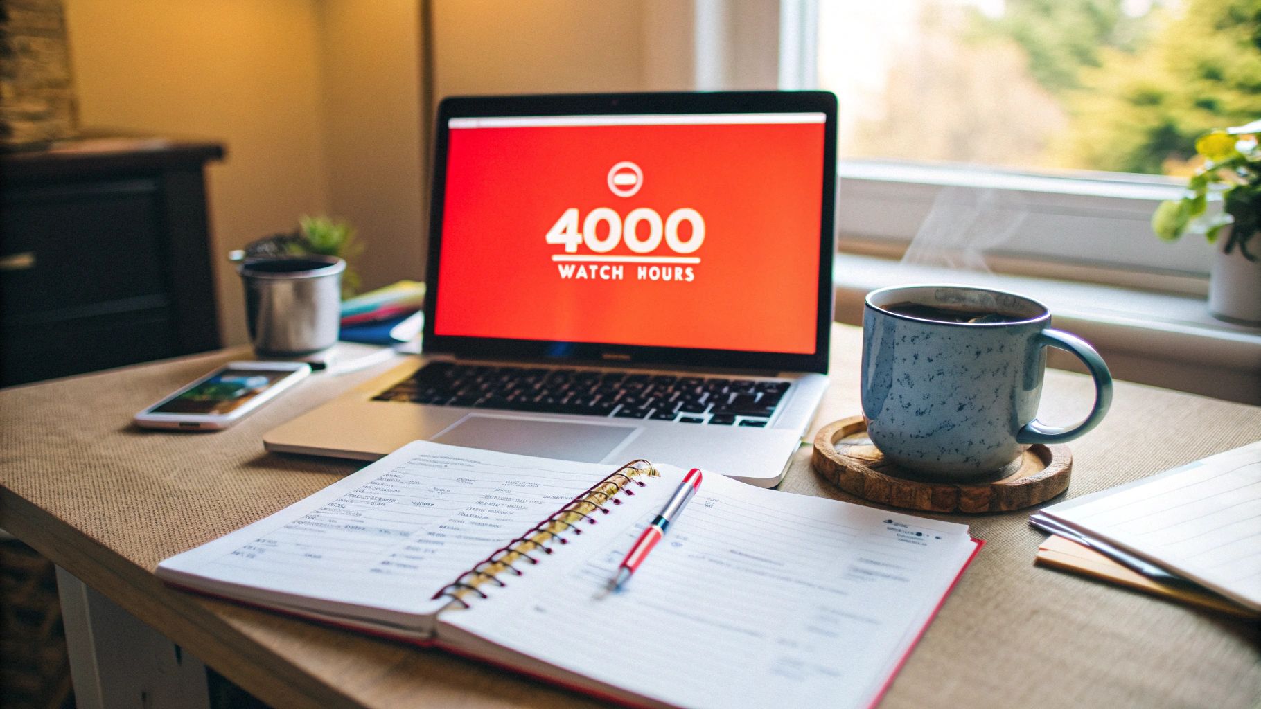Illustration for Fastest Way to Get 4000 Watch Hours on YouTube Like a Pro