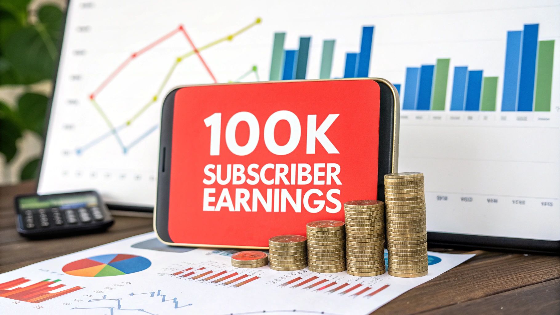 Illustration for How much does youtube pay for 100k subscribers: A clear breakdown