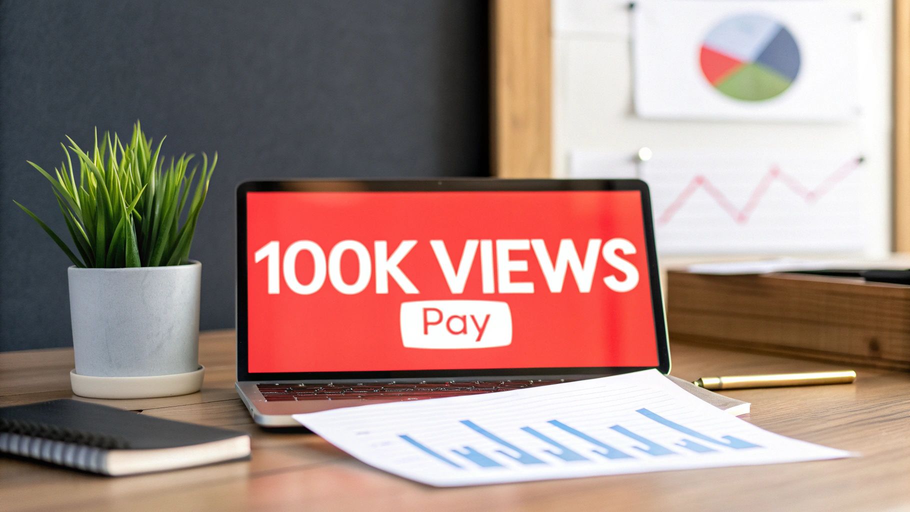 Illustration for How Much YouTube Pays for 100k Views