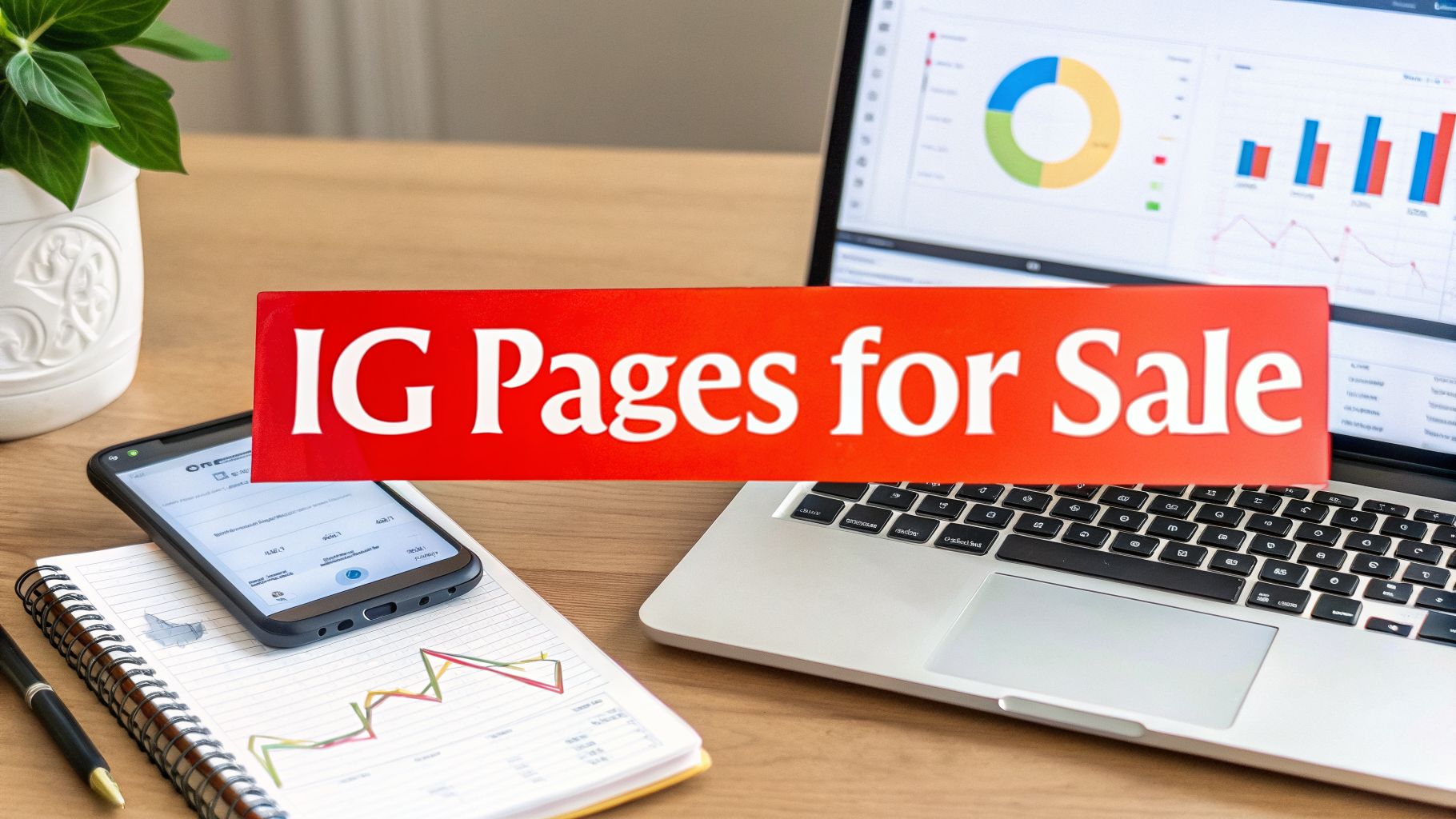 Illustration for IG Pages for Sale A 2026 Buyer's Guide