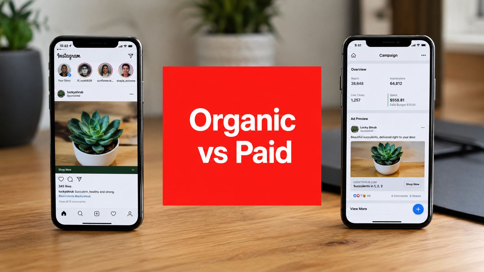 Illustration for Organic vs Paid Social Media: Your 2026 Growth Strategy