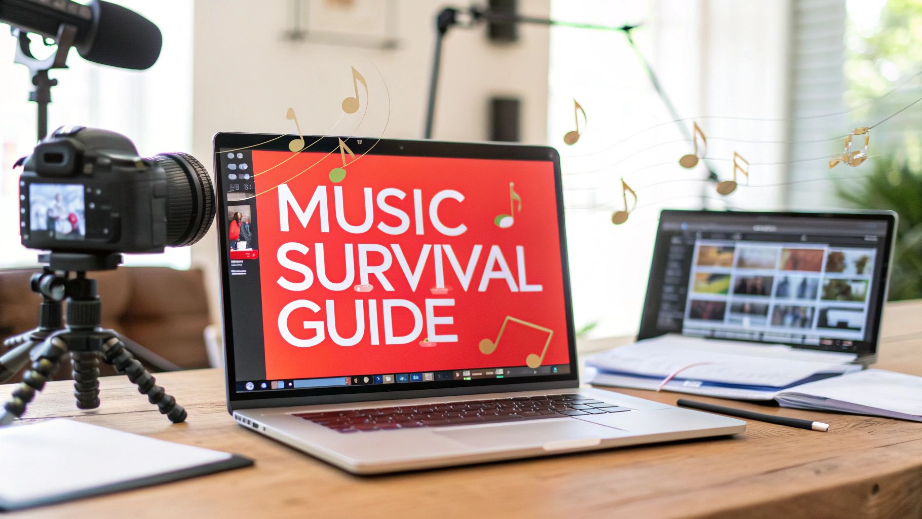 Illustration for youtube using copyrighted music: A Creator's Survival Guide